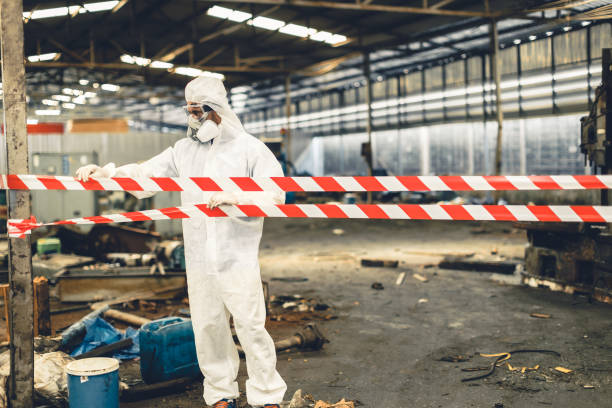 Professional Biohazard Cleanup technician working in Linden, TN